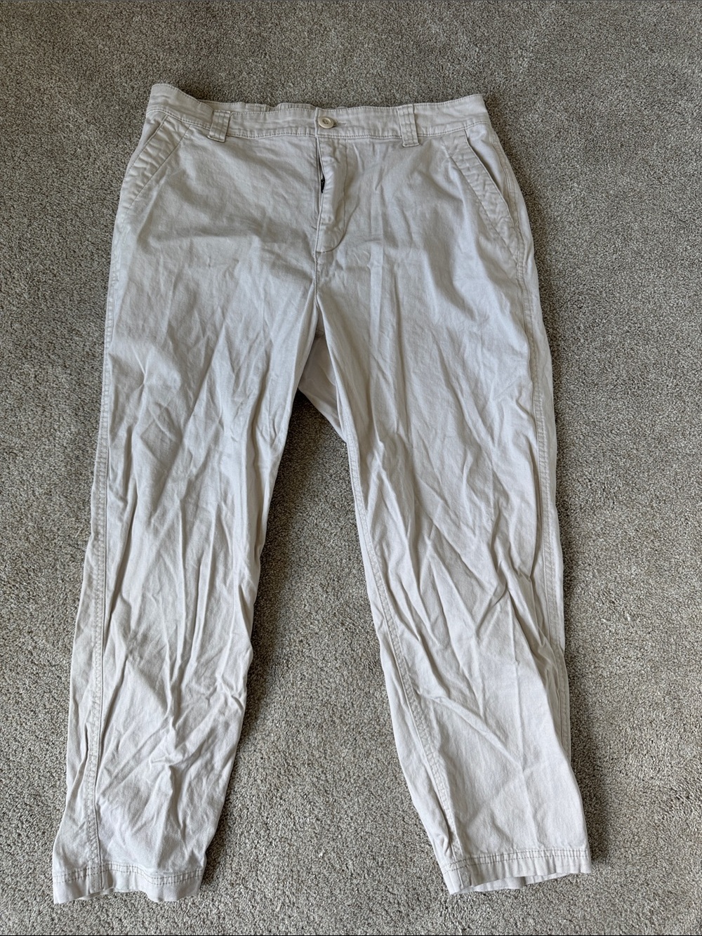 Old Navy Women's Light Beige Casual Cotton Trousers